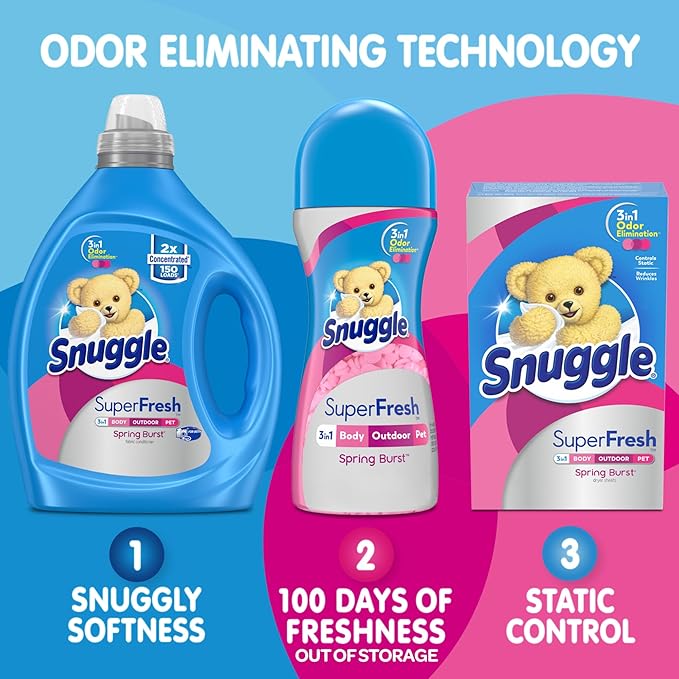 Snuggle Liquid Fabric Softener, SuperFresh Spring Burst, Eliminates Tough Odors - Image 7