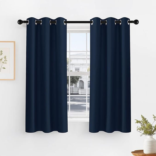 PONY DANCE Black Out Curtains for Bedroom 54 inch Length 2 Panels Set, Thermal by PONYDANCE