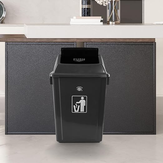 4-Pack 13 Gallon Plastic Swing Top Kitchen Trash Can, Garbage Bin - Image 6