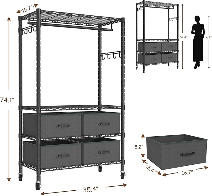 Clothes Rack, Heavy Duty Clothing Rack - Image 5