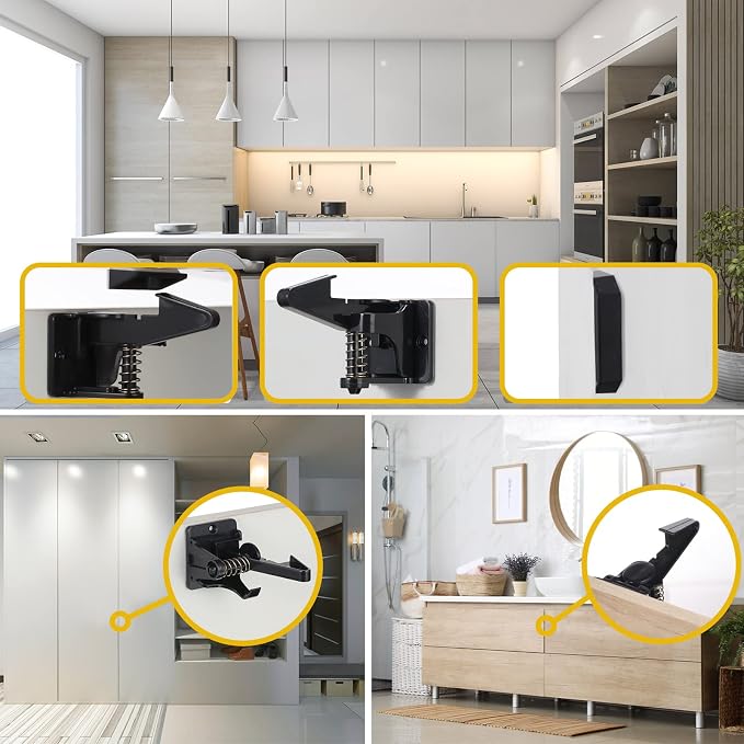 Tuanse 30 Pcs Cabinet Locks Invisible Safety Drawer Latches - Image 5