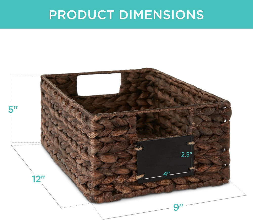 Best Choice Products Set of 4 9x12in Water Hyacinth Pantry Baskets, Woven Org...