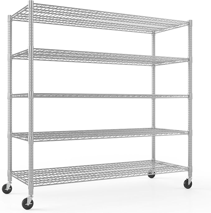 Himimi 60" W Storage Shelves, 5-Tier Wire Shelving - Image 9