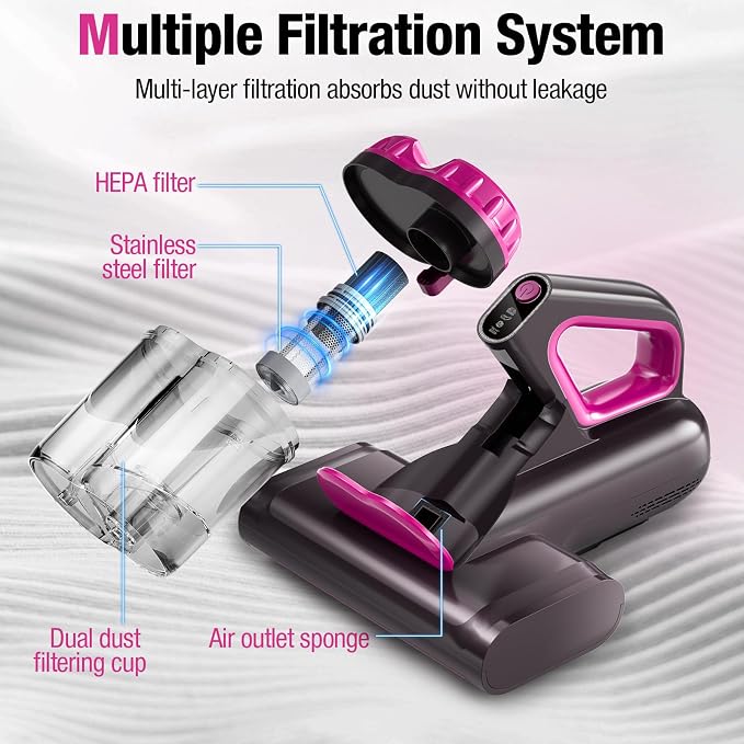 Mattress Vacuum Cleaner, 17Kpa 650W Bed Vacuum Cleaner, 273nm UV-C Light & - Image 5
