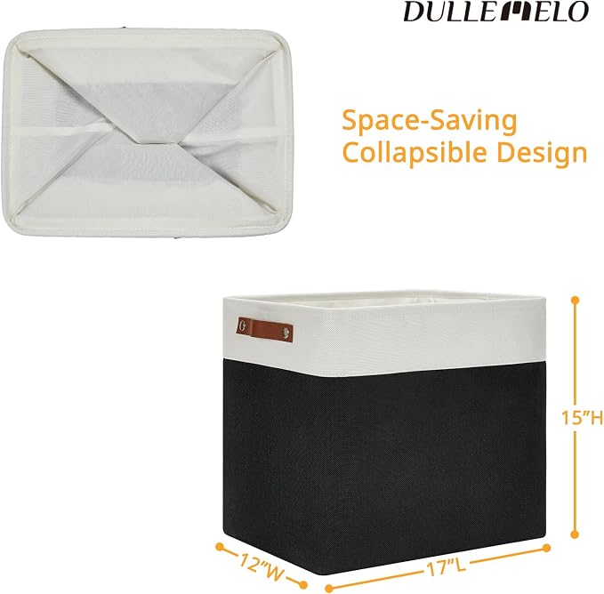 DULLEMELO Large Fabric Basket for Organizing, Collapsible Storage Bin for - Image 2