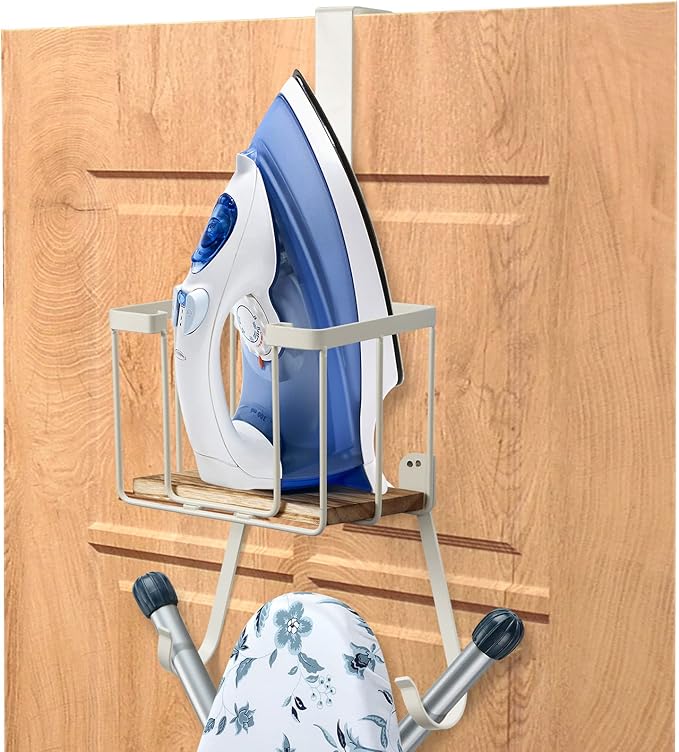 TJ.MOREE Over The Door/Wall Mount Ironing Board Hanger, Laundry Room Iron and - Image 2