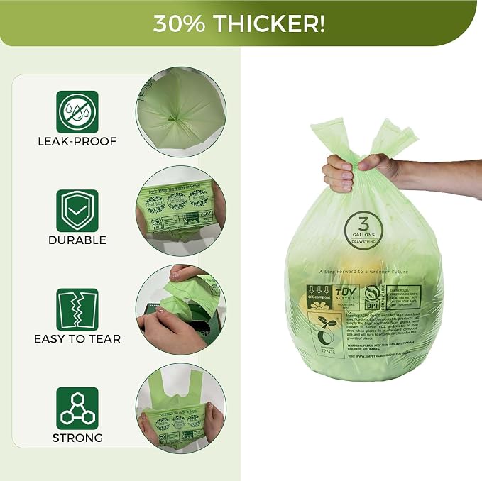 3 Gallon Compostable Trash Bags - Image 3