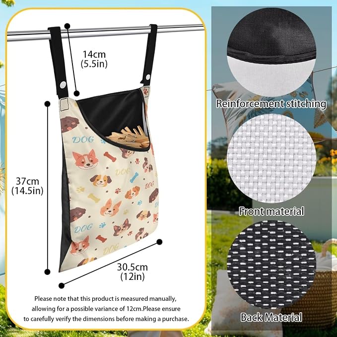 Clothes Pin Hanging Bag with Hanging Rope 14.5 X 12 Inch Clothespin Bag - Image 6