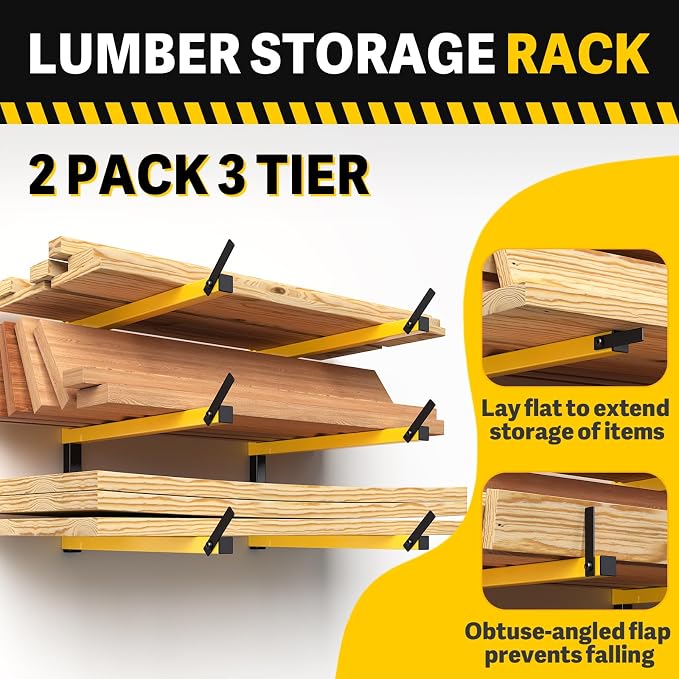 GREENER Lumber Storage Rack Folding Wood Storage Racks Wall-Mounted Metal Racks - Image 5