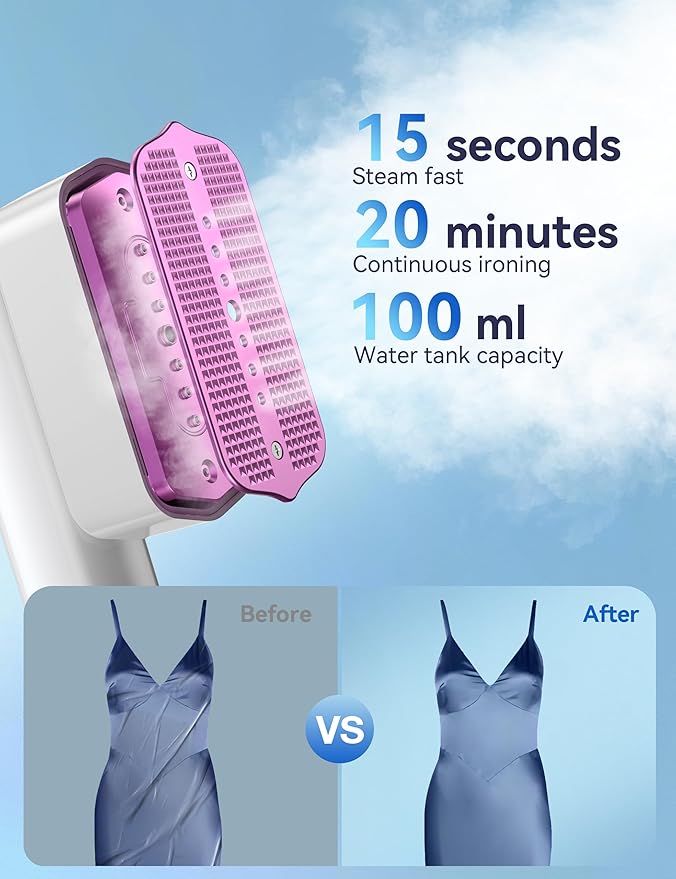 Steamer for Clothes, Sundu Portable Handheld Garment Steamer, 15s Fast Heat-up - Image 2