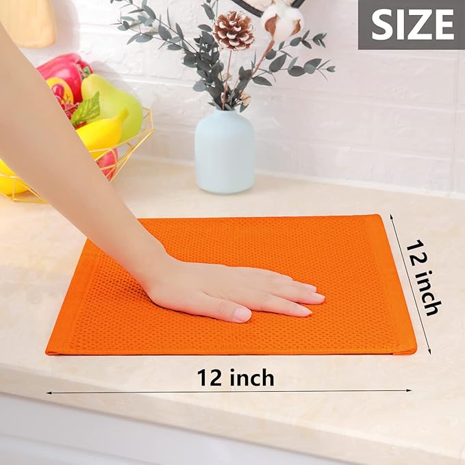 Homaxy 100% Cotton Waffle Weave Kitchen Dish Cloths, Ultra Soft Absorbent Quick - Image 5