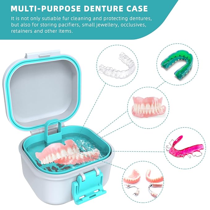 ARGOMAX Leak Proof Denture Bath Cup, Portable Soaking Denture Box, Denture Bath - Image 4