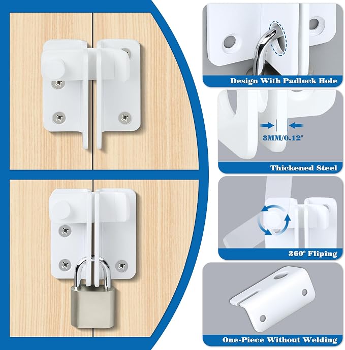 Alise Flip Latch, Gate Latches Slide Bolt Latch Safety Door Lock Catch - Image 3