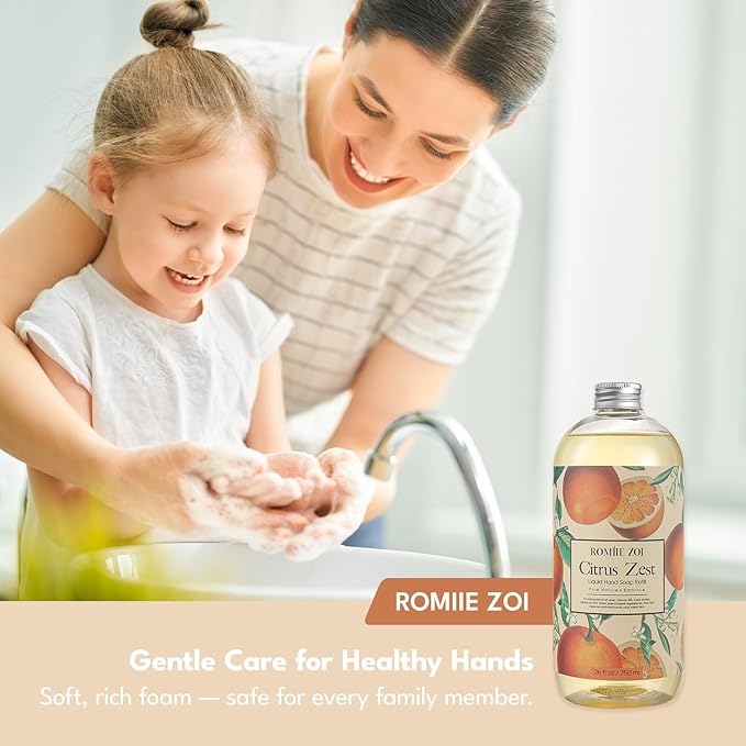 ROMIIE ZOI Liquid Hand Soap Refill Gift Set – 3 Pack, Citrus Zest Scent – - Image 6