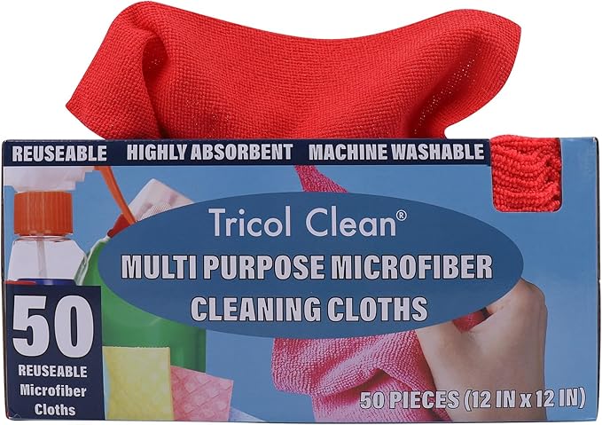 Tricol Clean Profesional Resuable Lint Free Microfiber Edgeless Cleaning Cloth by TricolClean