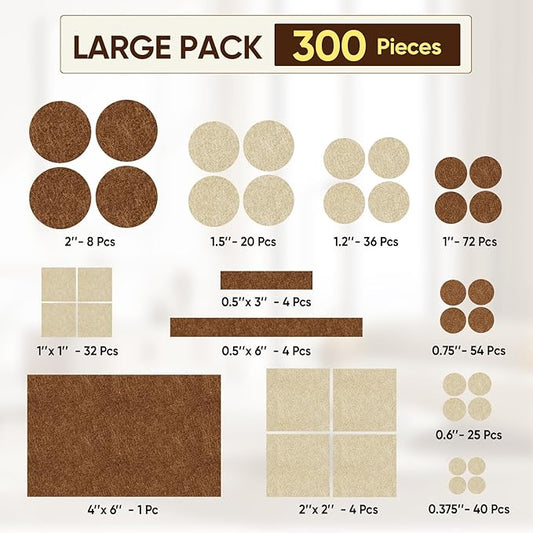 BALEINE 300PCS Felt Furniture Pads, Scratch-Reducing Floor Protectors - Image 2