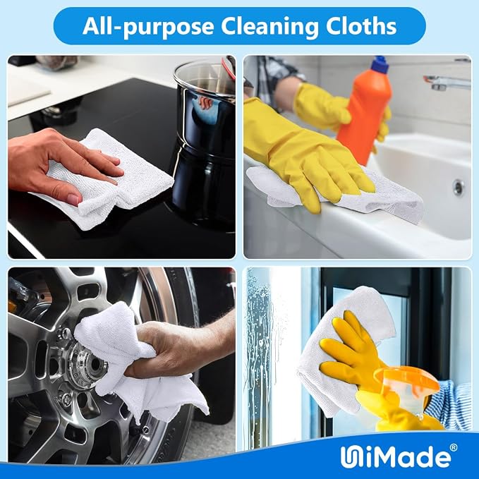 Shop Towel Rag, 200 Pack Reusable Rags Bulk Microfiber Cleaning Cloth Lint Free - Image 7