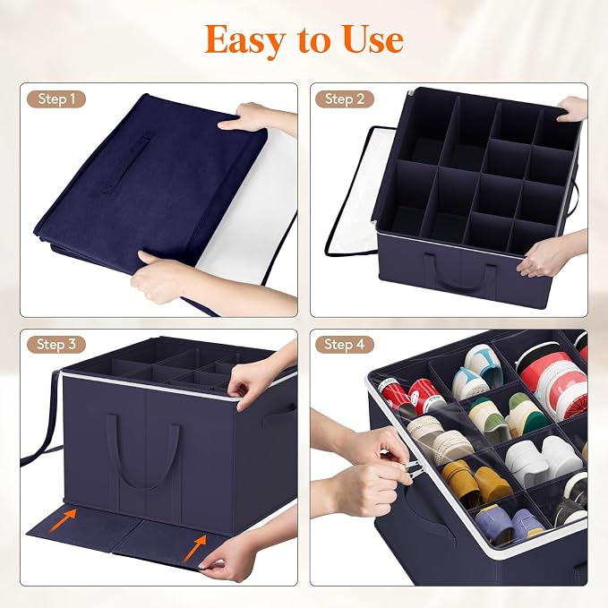 Lifewit Shoe Storage Organizer for Closet Fits 12-16 Pairs, Fabric Large Shoe - Image 6