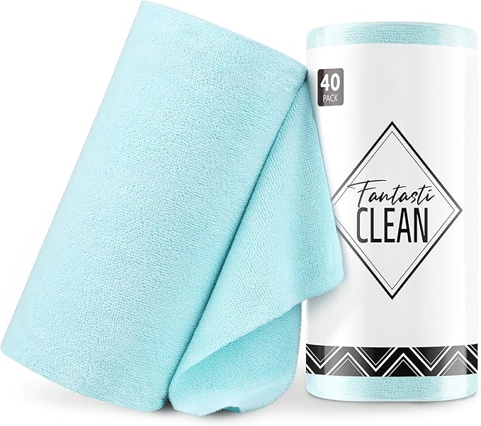 Fantasticlean Microfiber Cleaning Cloth Roll -40 Pack, Tear Away Microfiber by Fantasticlean