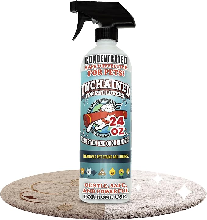 Unchained Pet Urine Stain & Odor Remover Spray – Oxygen-Based Enzyme Cleaner by TRUCK+MOUNT+FORUMS