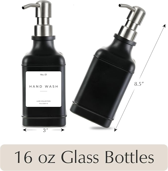 Emerson Essentials Soap Dispenser, Dish Soap Dispenser, Soap Bottle Bathroom Set - Image 2