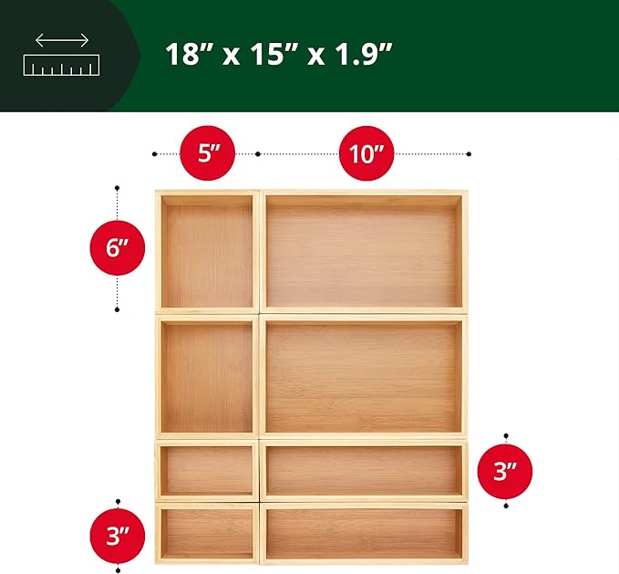 ROYAL CRAFT WOOD Bamboo Jewelry Organizer Box & Chests Set