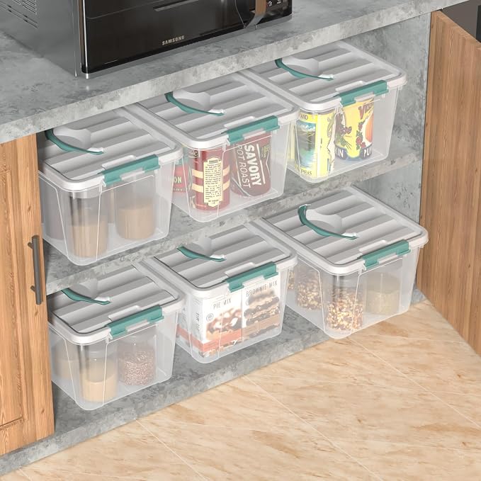 Zopnny 14 Quart Plastic Lidded Storage Bin - Image 7