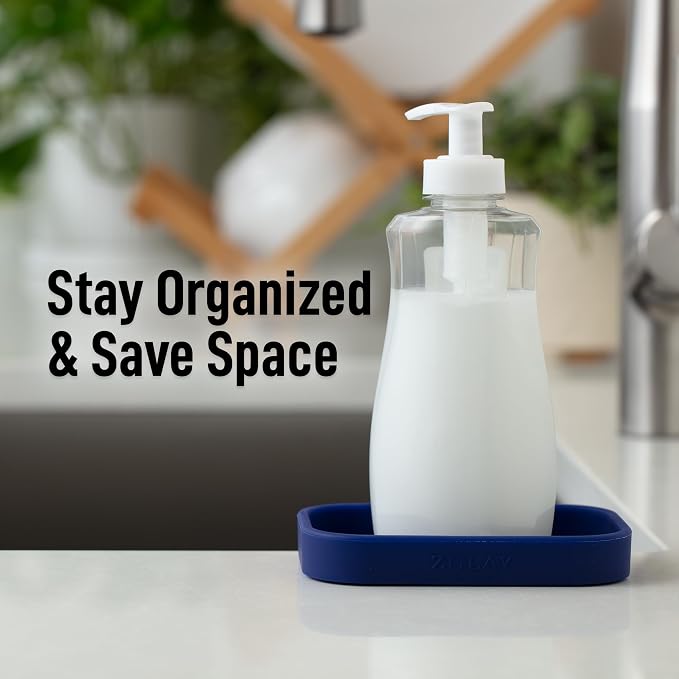 Zulay Kitchen Small Silicone Sponge Holder – Space-Saving Sink Organizer Tray - Image 6