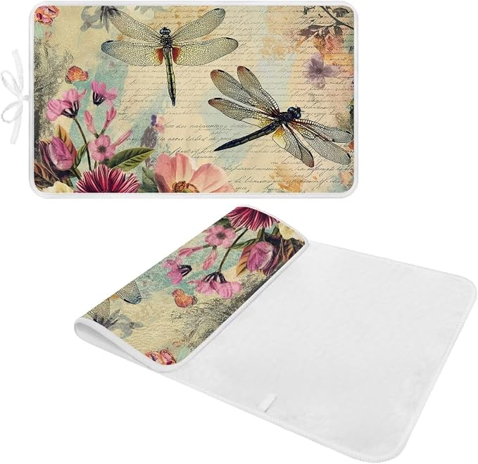 Vintage Ironing Pad Dragonfly Ironing Blanket Thick Travel Iron Pad Heat - Image 2