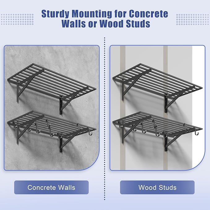 2-Pack 2x4ft Garage Shelving Wall Mounted, 400LB Capacity - Image 6