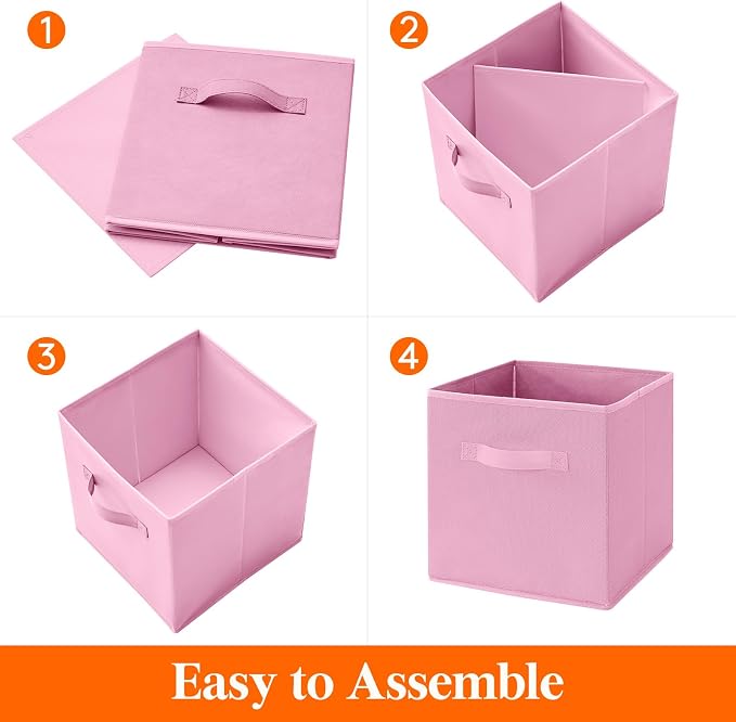 Lifewit 10 Packs Storage Cubes, 11 Inch Cube Storage Bins, Foldable Decorative - Image 4