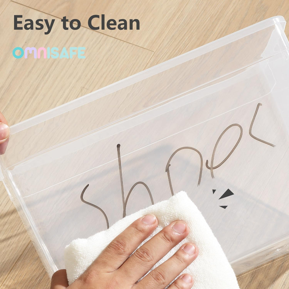Stackable Plastic Storage Shoebox, BPA-Free Nestable Container with Latching ...