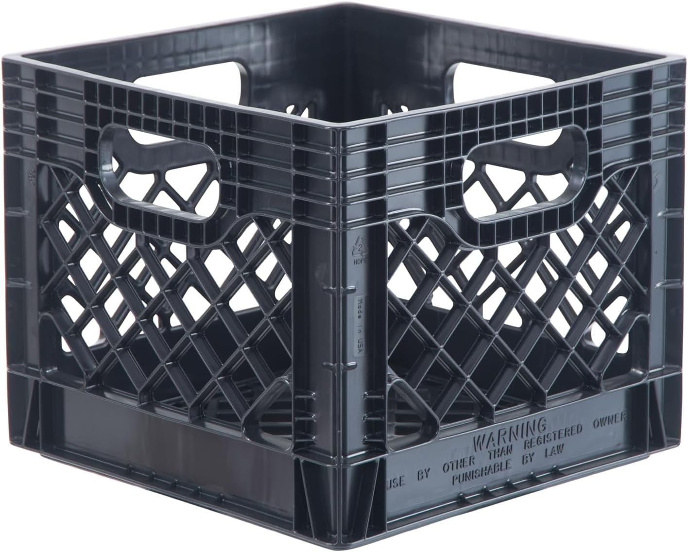 Hudson Exchange 13 x 13 x 11" (16 Quart, 4 Pack) Mesh Commercial Grade Milk Crate Handled Storage Container Tote, Black