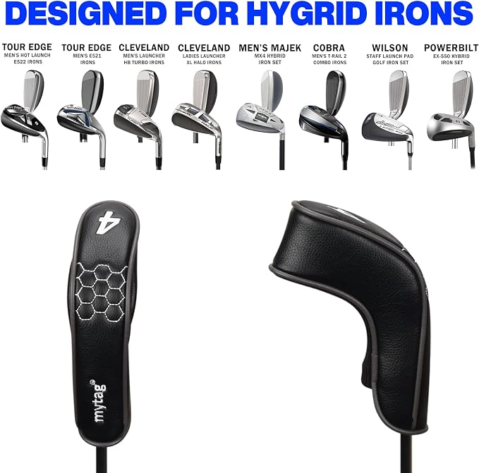 mytag 8PCS Golf Hybrid Iron Covers Set, Knit Hybrid Head Covers, Fits Cobra T - Image 6