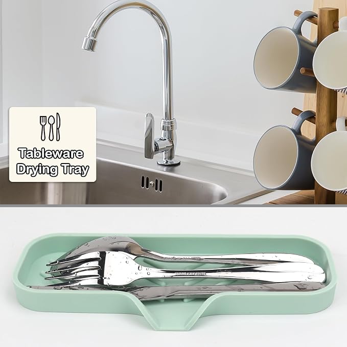 YASMEN Silicone Bathroom Soap Dishes, Sink Sponge Holder - Image 4