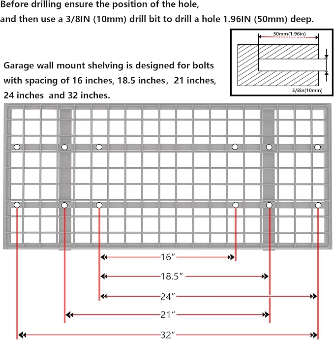 4-Pack 1.5x3FT Garage Shelving 17.7-inch-by-35.8-inch Wall Shelf Garage Storage - Image 5