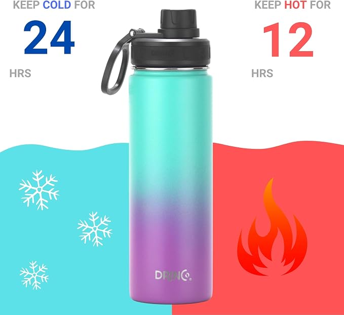 DRINCO Stainless Steel Water Bottle Spout Lid Vacuum Insulated Double Wall - Image 4