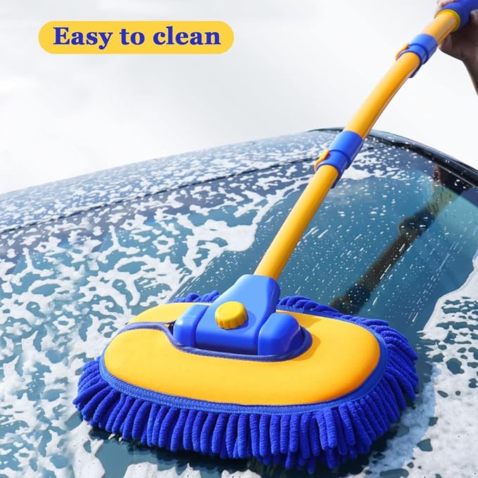 Car Wash Brush with Long Handle, Microfiber Towels Car Wash Kit Cleaning - Image 6