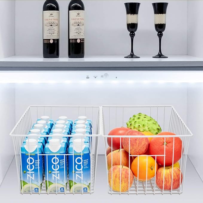 16inch Freezer Storage Organizer Baskets, Household Wire Refrigerator Bins - Image 7