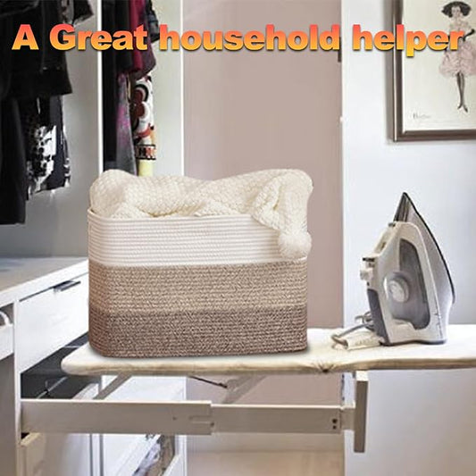 Storage Baskets for Organizing, 2 Pack Woven Basket for Storage, Rectangle - Image 2