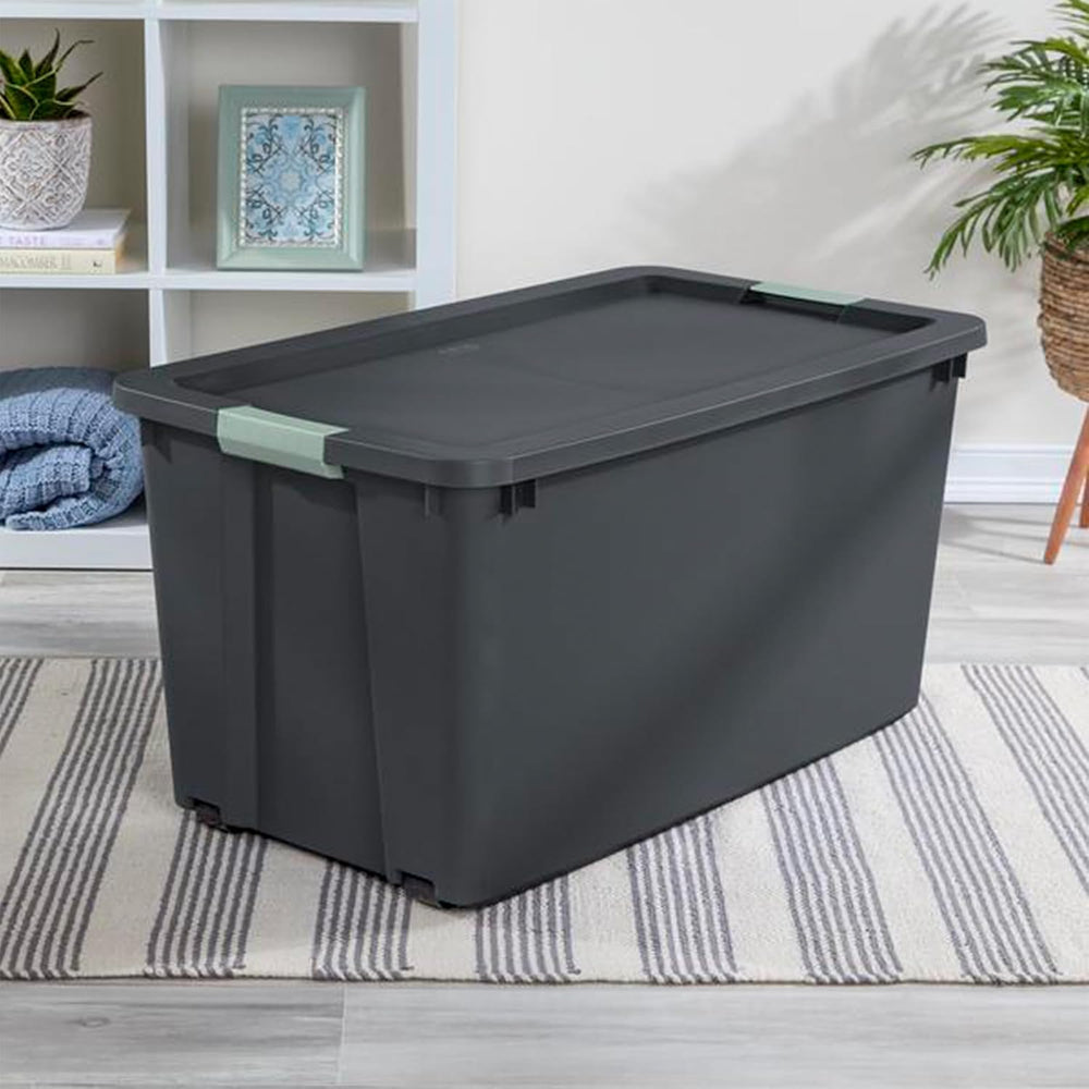 Sterilite 8-Pack Latch Tote, Stackable Plastic Storage Bin Containers, 45 Gal...
