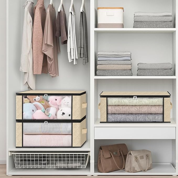 HomeHacks Storage 6-Pack Clothes Organizer Storage Bags Foldable Storage Box - Image 6
