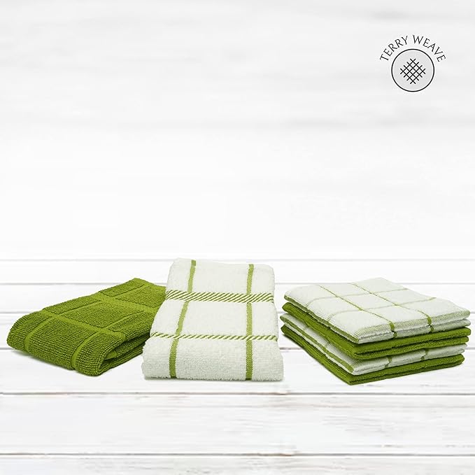 100% Cotton Terry Dish Cloth & Dish Towel, 6 Pack, Super Soft and Absorbent - Image 3