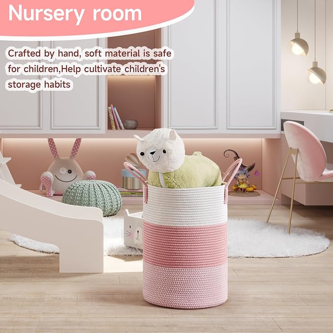 CLHMILY&Z 40L Laundry Basket Round Storage Rope Basket - Image 3