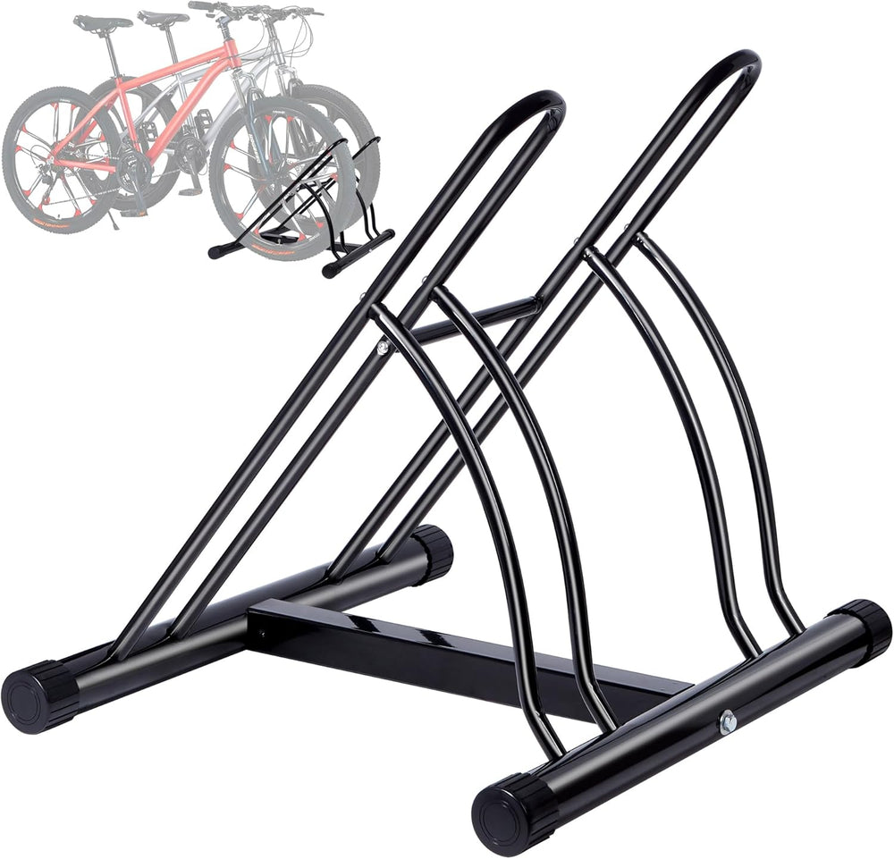 Bike Rack – Dual Bicycle Stand for Mountain, Road Bikes-Two Bike Parking Gara...