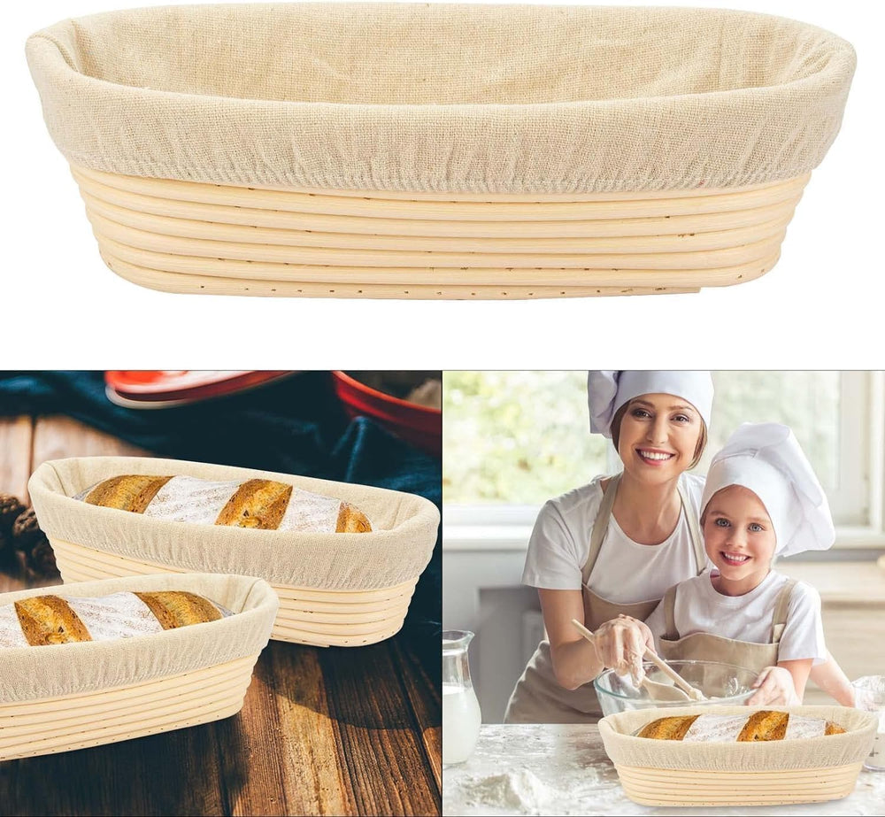 4PACK 8 inch Oval Bread Proofing Basket Banneton Bread Dough Proofing Rising ...