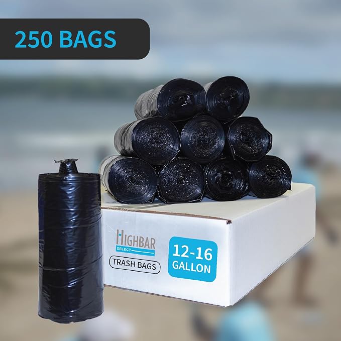 Home and Kitchen Durable Black Trash Bags, 12-16 Gallon, Strong and Puncture - Image 4