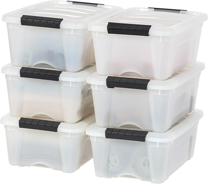 IRIS USA 13 Qt Stackable Plastic Storage Bins by IRISUSA