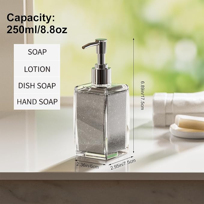 Black Soap Dispenser with Refillable Plastic Pump - Image 7