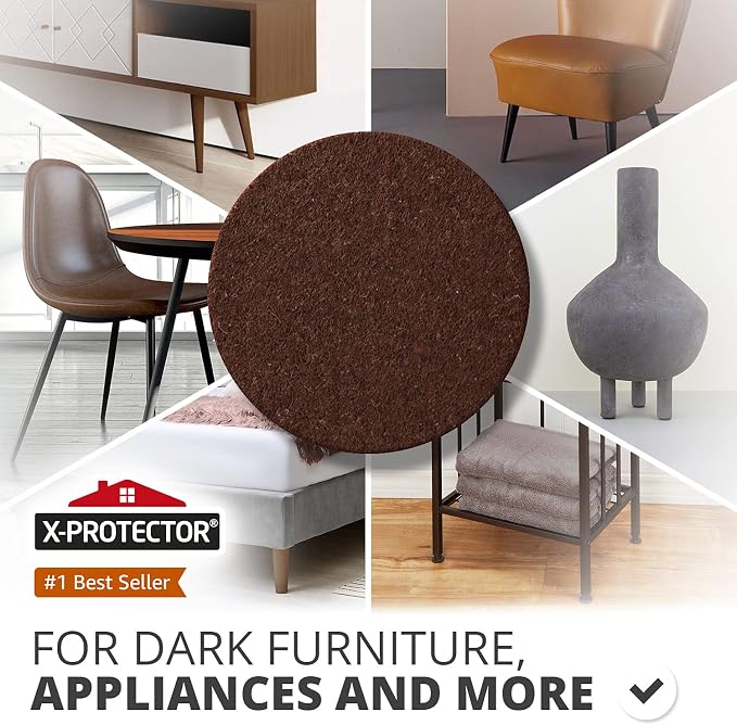 24 Heavy-Duty Felt Furniture Pads 1” 1/4” Thick X-Protector! Round Felt Pads - Image 2